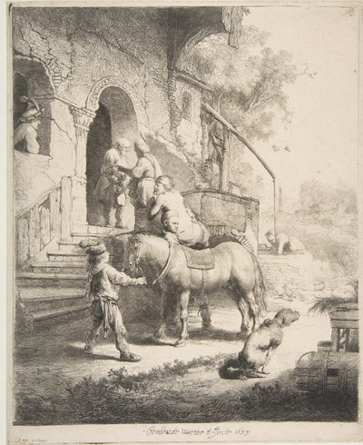 良きサマリア人、1633年。 作： Rembrandt van Rijn