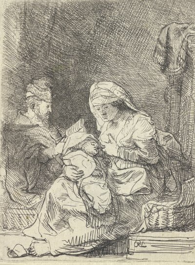 聖家族、c。 1632年。 作： Rembrandt van Rijn
