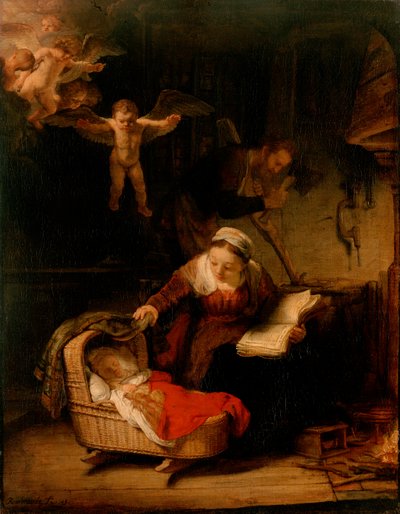 天使のいる聖家族 作： Rembrandt van Rijn