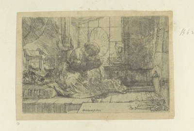 猫と蛇のいる聖家族 作： Rembrandt van Rijn