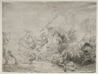 大きなライオン狩り 作： Rembrandt van Rijn