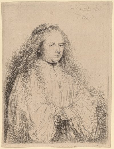 聖カタリナとしての小さなユダヤ人の花嫁サスキア、1638年。 作： Rembrandt van Rijn