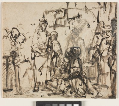 ラザロの死後のマルタとマリアとのキリストの出会い、1662-65年 作： Rembrandt van Rijn