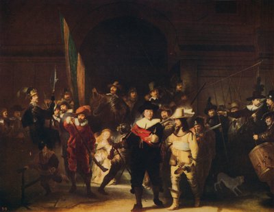 ナイトウォッチ、1642、c1915 作： Rembrandt van Rijn