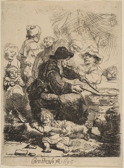 パンケーキウーマン、1635年。 作： Rembrandt van Rijn