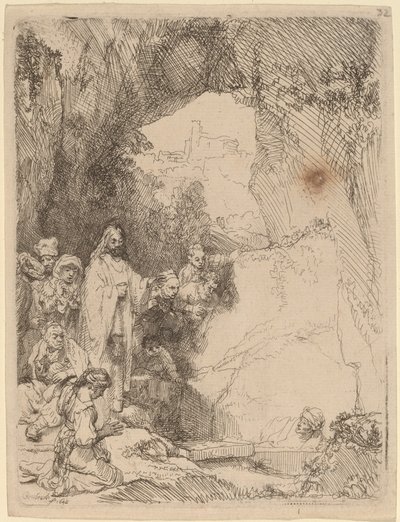 ラザロの復活：小皿 作： Rembrandt van Rijn