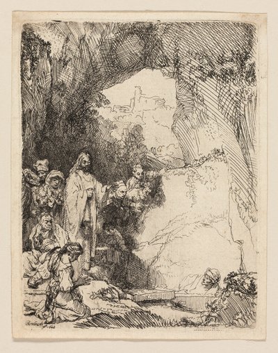 ラザロの復活：小皿 作： Rembrandt van Rijn