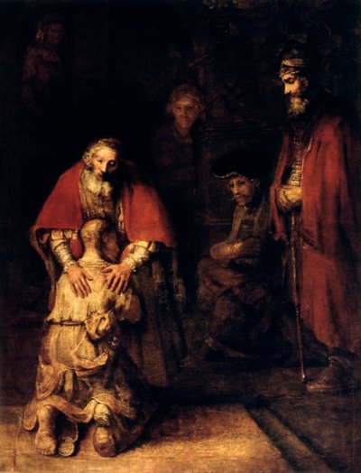 放蕩息子の復活、c1668 作： Rembrandt van Rijn
