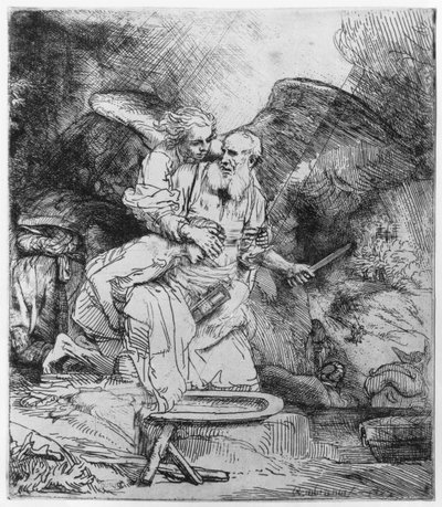 アブラハムの犠牲、1645 作： Rembrandt van Rijn