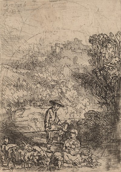 羊飼いとその家族、1644年。 作： Rembrandt van Rijn