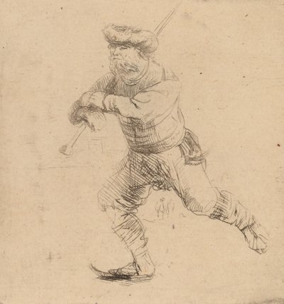 スケーター、c。 1639年。 作： Rembrandt van Rijn