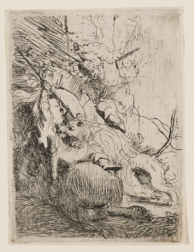 「小さなライオンの狩り」（ライオン1頭） 作： Rembrandt van Rijn