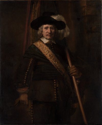 スタンダードベアラー、フロリススープ、1654年 作： Rembrandt van Rijn