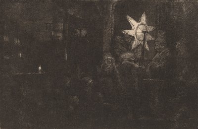 王の星：夜の作品、c。 1651年。 作： Rembrandt van Rijn