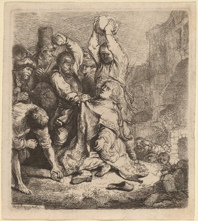 聖ステパノの投石 作： Rembrandt van Rijn