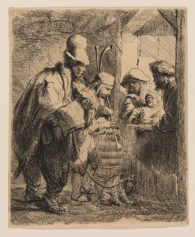 散歩するミュージシャン 作： Rembrandt van Rijn