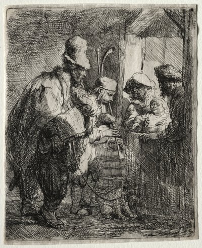 散歩するミュージシャン 作： Rembrandt van Rijn