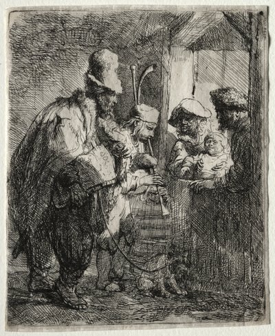 散歩ミュージシャン、c。 1635年。 作： Rembrandt van Rijn