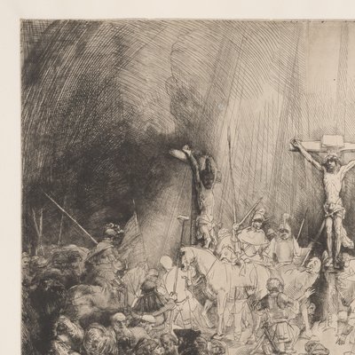 三つの十字架 二人の泥棒の間で十字架につけられたキリスト：「三つの十字架」 作： Rembrandt van Rijn