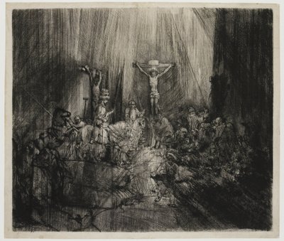 三つの十字架 二人の泥棒の間で十字架につけられたキリスト：「三つの十字架」 作： Rembrandt van Rijn