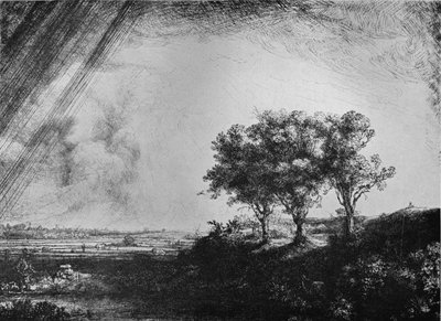 三本の木、1643 作： Rembrandt van Rijn