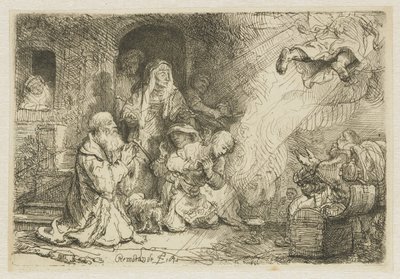 トビアスの家族を離れる天使 作： Rembrandt van Rijn