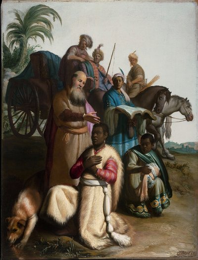 鏡の洗礼 作： Rembrandt van Rijn