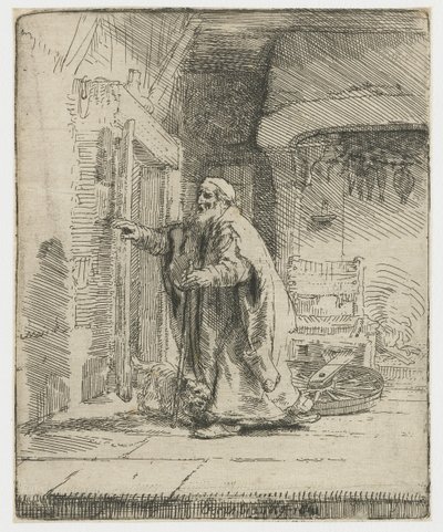 トビトの盲目：大きな皿 作： Rembrandt van Rijn