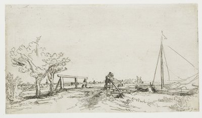 アムステル川のクライン コストヴェローレン橋 作： Rembrandt van Rijn