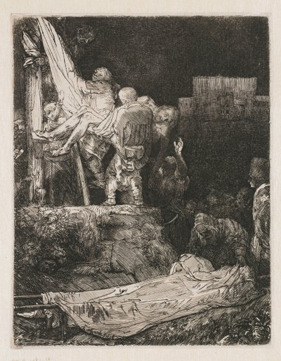 たいまつによる十字架からの降下 作： Rembrandt van Rijn