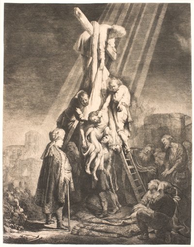 十字架からの降下：二皿目 作： Rembrandt van Rijn
