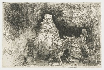 小川を渡ってエジプトへの飛行 作： Rembrandt van Rijn