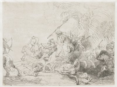 大ライオン狩り 作： Rembrandt van Rijn