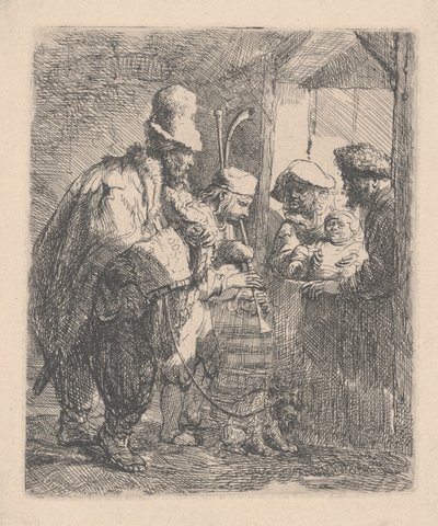 散歩するミュージシャン 作： Rembrandt van Rijn