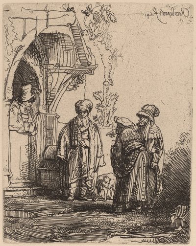 東洋の三人（ヤコブとラバン？） 作： Rembrandt van Rijn
