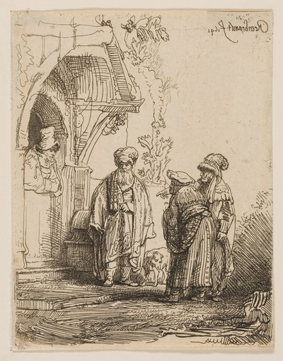 東洋の三人（ヤコブとラバン？） 作： Rembrandt van Rijn