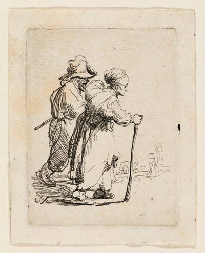 男と女の 2 人のトランプ 作： Rembrandt van Rijn
