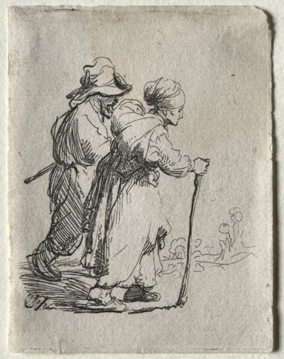 男と女の 2 人のトランプ 作： Rembrandt van Rijn