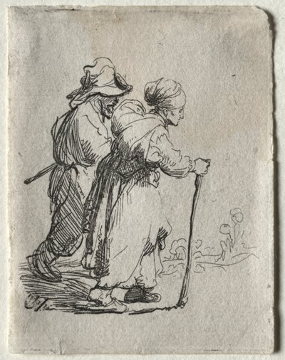 男と女の2人のトランプc。 1634年。 作： Rembrandt van Rijn