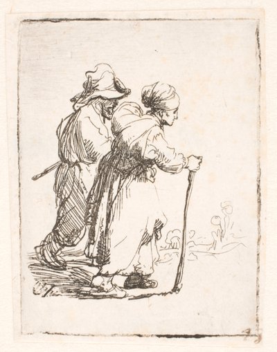 男と女の 2 人の浮浪者 作： Rembrandt van Rijn