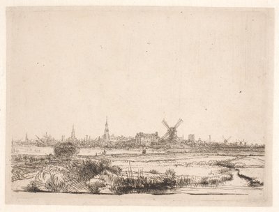 アムステルダム方面を見る 作： Rembrandt van Rijn