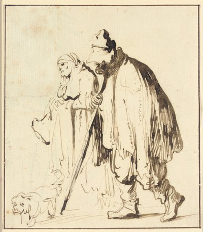 犬と浮浪者のカップル 作： Rembrandt van Rijn
