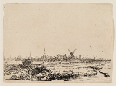 カダイクからのアムステルダムの眺め 作： Rembrandt van Rijn