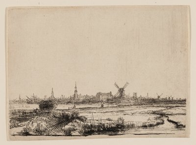 カダイクからのアムステルダムの眺め 作： Rembrandt van Rijn