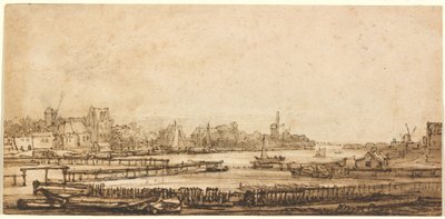 城壁からのアムステルの眺め 作： Rembrandt van Rijn