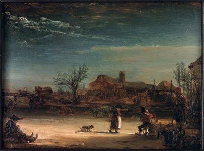 冬の風景 作： Rembrandt van Rijn