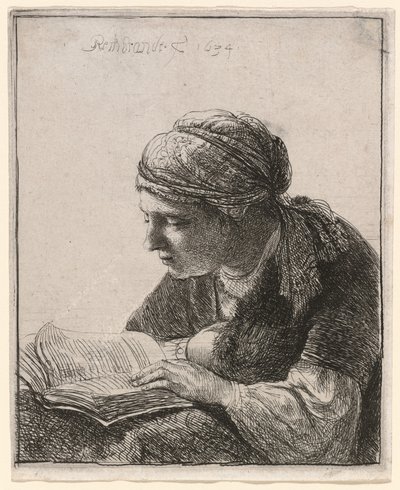 読書する女性 作： Rembrandt van Rijn