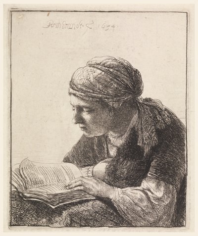 読書する女性 作： Rembrandt van Rijn