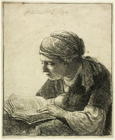 読書する女性 作： Rembrandt van Rijn