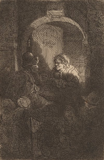 Woman at a Door Hatch Talking to a Man and Children The Schoolmaster, 1641.    1163016   ja       japanese Successfully Translated  Original: Death and the Young Mother, from Revue Fantaisiste Translat: Death and the Young Mother, from Revue Fantaisiste 12 作： Rembrandt van Rijn